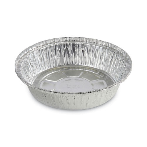 Round Aluminum To-go Containers, 250 Gauge, 24 Oz, 7" Diameter X 1.47" H, Silver, 500/carton