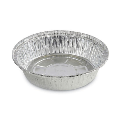 Round Aluminum To-go Containers, 250 Gauge, 24 Oz, 7" Diameter X 1.47" H, Silver, 500/carton