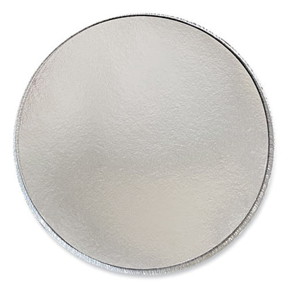 Round Aluminum To-go Containers With Lid, 48 Oz, 9" Diameter X 1.66" H, Silver, 200/carton