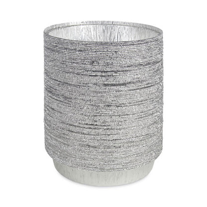 Round Aluminum To-go Containers, 300 Gauge, 48 Oz, 9" Diameter X 1.66" H, Silver, 500/carton