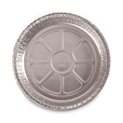 Round Aluminum To-go Containers, 300 Gauge, 48 Oz, 9" Diameter X 1.66" H, Silver, 500/carton