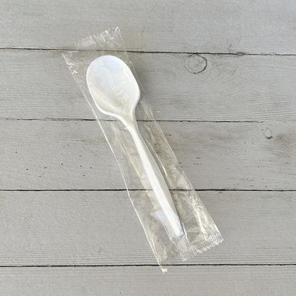 Mediumweight Wrapped Polypropylene Cutlery, Soup Spoon, 4.86", Plastic, White, 1,000/carton