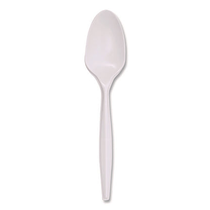 Mediumweight Polypropylene Cutlery, Spoon, 5.31", Plastic, White, 1,000/carton