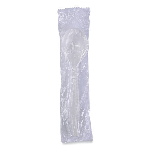 Heavyweight Wrapped Polypropylene Cutlery, Soup Spoon, Plastic, White, 1,000/carton