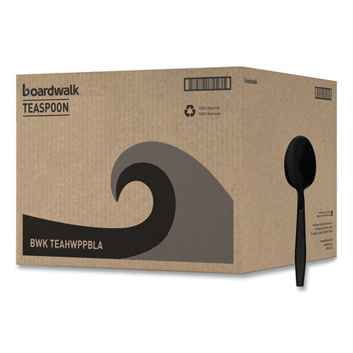 Heavyweight Polypropylene Cutlery, Spoon, Plastic, Black, 1,000/carton