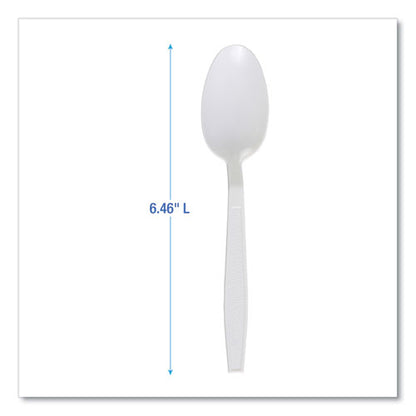Heavyweight Polypropylene Cutlery, Spoon, Plastic, White, 1,000/carton