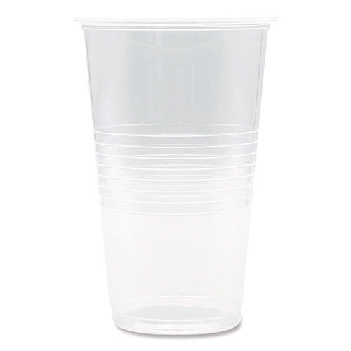 Translucent Plastic Cold Cups, 20 Oz, Clear, 50/pack