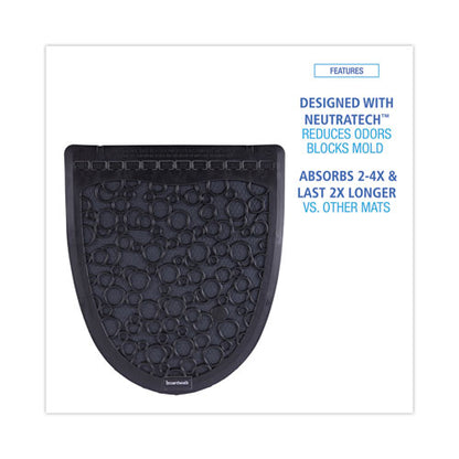 Disposable Urinal Floor Mat 2.0, Slip-resistant Rubber, 17.5 X 20, Black, 6/carton