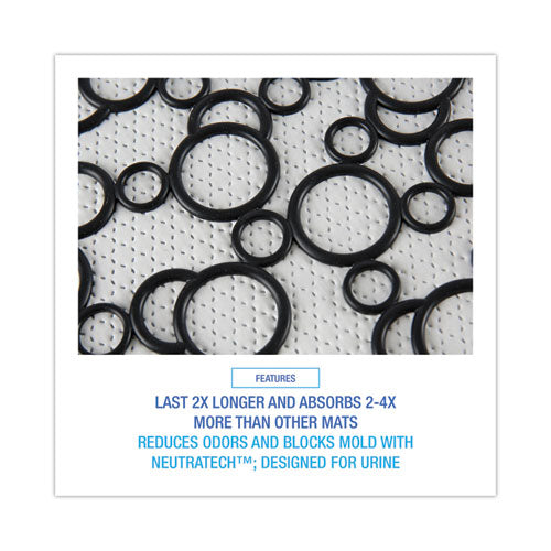 Disposable Urinal Floor Mat 2.0, Slip-resistant Rubber, 17.5 X 20, Black/white, 6/carton