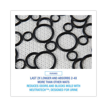 Disposable Urinal Floor Mat 2.0, Slip-resistant Rubber, 17.5 X 20, Black/white, 6/carton