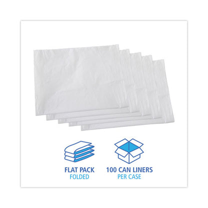 Linear Low Density Industrial Can Liners, 60 Gal, 0.7 Mil, 38" X 58", White, Flat Pack, 100/carton