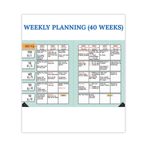 Teachers Planner, Weekly/monthly, 7 Classes, Chevron Artwork, Multicolor Cover, 11 X 8.5 Sheets, 12-month (july To June)