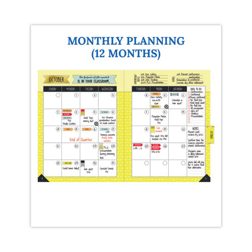 Teachers Planner, Weekly/monthly, 7 Classes, Chevron Artwork, Multicolor Cover, 11 X 8.5 Sheets, 12-month (july To June)
