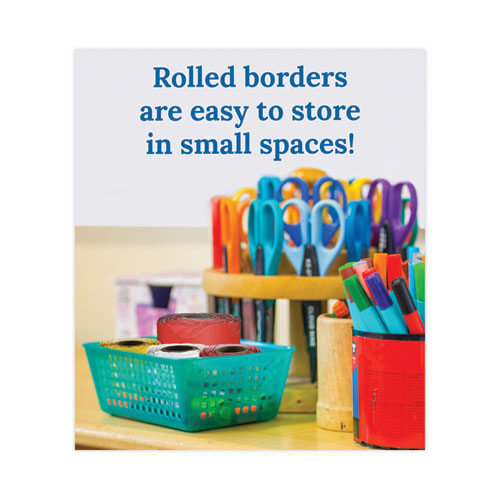 Rolled Borders, Scalloped Border, Back To School, 2.25" X 65 Ft, Red