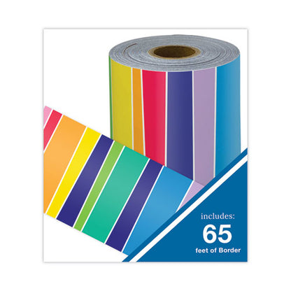 Rolled Borders, Straight Border, Back To School: Rainbow, 2.25" X 65 Ft, Multicolor