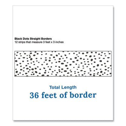 Straight Borders, Dotted, 3" X 3 Ft, Black/white, 12/pack