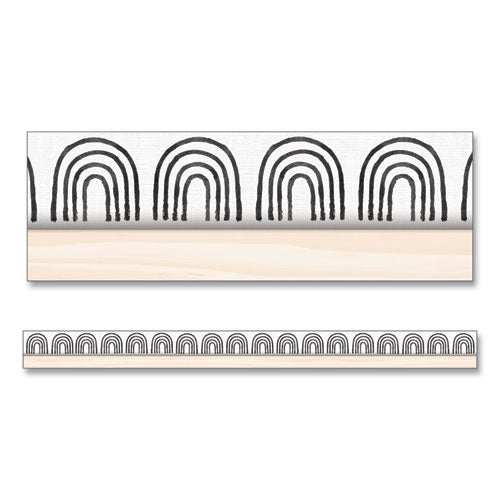 Straight Borders, Rainbows, 3" X 3 Ft, Black/white/cream, 12/pack