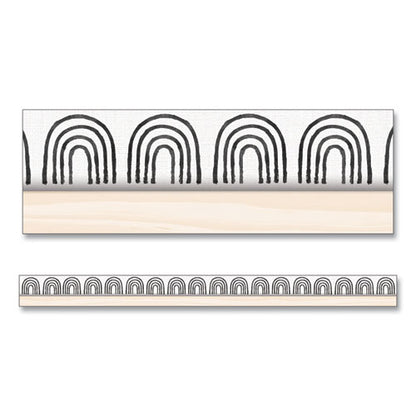 Straight Borders, Rainbows, 3" X 3 Ft, Black/white/cream, 12/pack