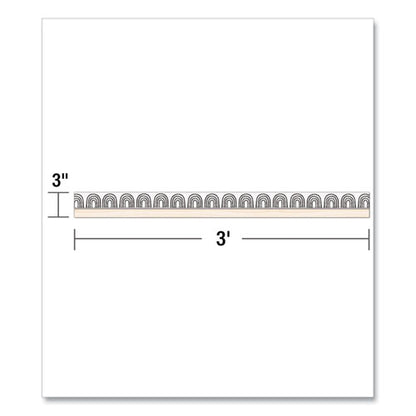 Straight Borders, Rainbows, 3" X 3 Ft, Black/white/cream, 12/pack