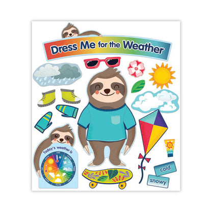 Curriculum Bulletin Board Sets, 54-piece Set, Dress Me For The Weather, 23.5" X 7.5", Multicolor