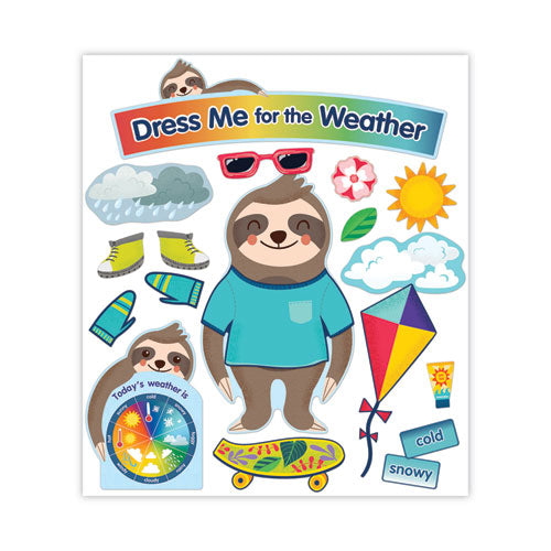 Curriculum Bulletin Board Sets, 54-piece Set, Dress Me For The Weather, 23.5" X 7.5", Multicolor