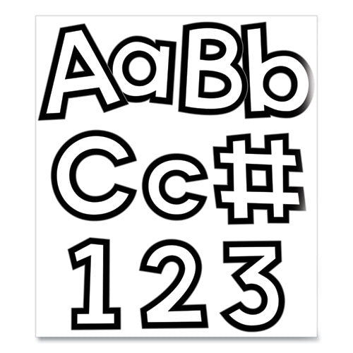 Ez Letter Combo Packs, 4" Tall, White Characters, Black Background, 219 Pieces