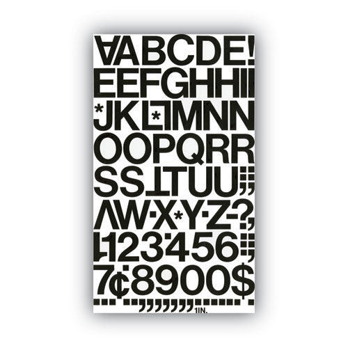 Press-on Vinyl Self-adhesive Numbers And Uppercase Letters, 1" Tall, Black Characters, 88/pack