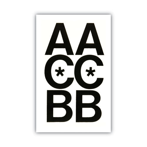 Press-on Vinyl Self-adhesive Uppercase Letters, 3" Tall, Black Characters, 50/pack