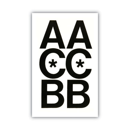 Press-on Vinyl Self-adhesive Uppercase Letters, 3" Tall, Black Characters, 50/pack