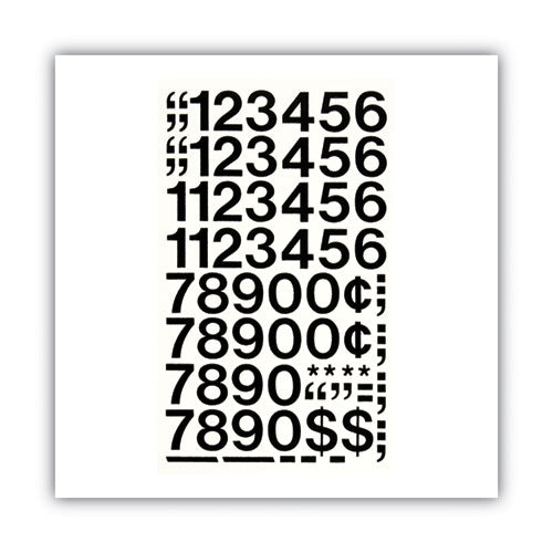 Press-on Vinyl Self-adhesive Numbers, 1" Tall, Black Characters, 44/pack