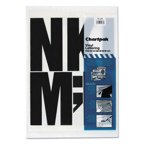 Press-on Vinyl Self-adhesive Uppercase Letters, 6" Tall, Black Characters, 38/pack