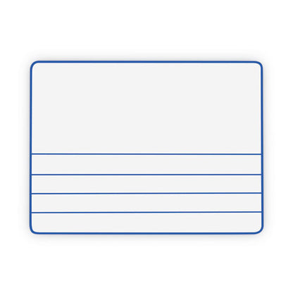 Dry Erase Student Boards, Ruled For Handwriting Practice, 12" X 9", Blue/white Surface, 10/set