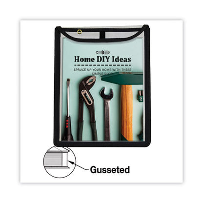 High-capacity Stitched Shop Ticket Holders, 1" Expansion, Super Heavy-duty, 9 X 12 Insert, Clear Front, Black Border, 15/box