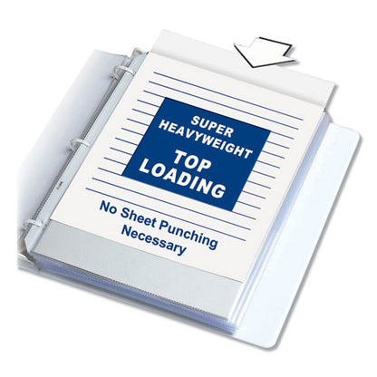 Polypropylene Sheet Protectors, Super Heavy-duty, Side: 3-hole Punched, Top Load 8.5 X 11 Insert, Clear Front, 50/box