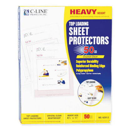 Polypropylene Sheet Protectors, Heavy-duty, Side: 3-hole Punched, Top Load 8.5 X 11 Insert, Clear Front, 50/box