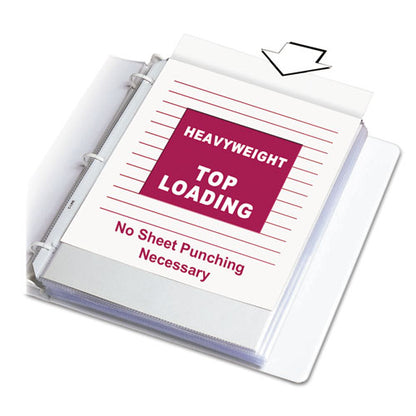 Polypropylene Sheet Protectors, Heavy-duty, Side: 3-hole Punched, Top Load 8.5 X 11 Insert, Clear Front, 50/box