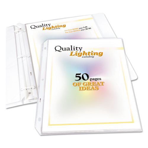 High-capacity Sheet Protectors, Heavy-duty, Side: 3-hole Punched, Top Load 8.5 X 11 Insert, Clear Front, 25/box
