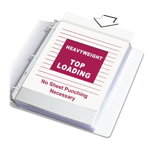 Polypropylene Sheet Protectors, Heavy-duty, Side: 3-hole Punched, Top Load 8.5 X 11 Insert, Nonglare Clear Front, 100/box