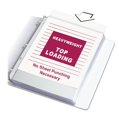 Polypropylene Sheet Protectors, Heavy-duty, Side: 3-hole Punched, Top Load 8.5 X 11 Insert, Nonglare Clear Front, 100/box