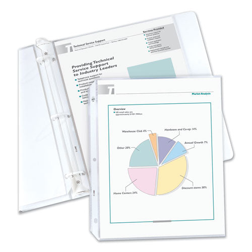 Polypropylene Sheet Protector Value Pack, Light-duty, Side: 3-hole Punched, Top Load 8.5 X 11 Insert, Reduced Glare, 200/box