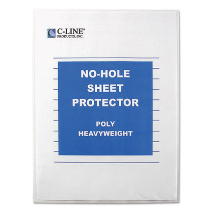 No-hole Polypropylene Sheet Protectors, Heavy-duty, Unpunched, Top Load 8.5 X 11 Insert, Clear Front, 25/box