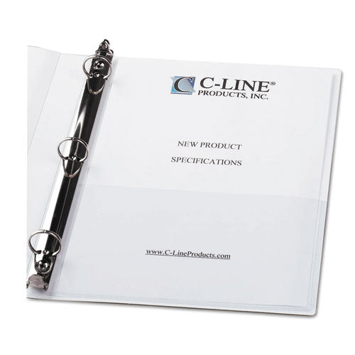 Peel And Stick Add-on Filing Pockets, 8.5 X 11, Clear, 10/pack