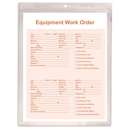 Clear Vinyl Shop Ticket Holders, Super Heavy-duty, Top Load 9 X 12 Insert, Clear Front, 50/box