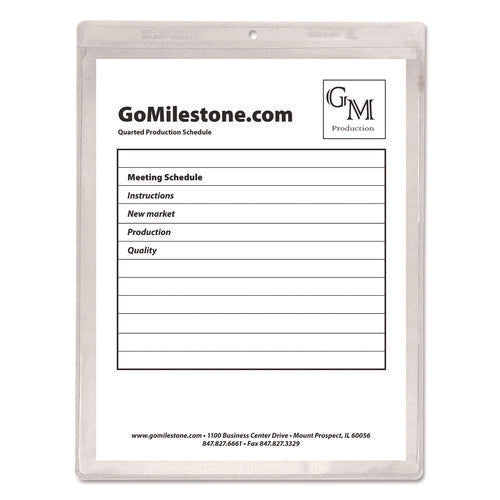 Clear Vinyl Shop Ticket Holders, Super Heavy-duty, Top Load 9 X 12 Insert, Clear Front, 50/box