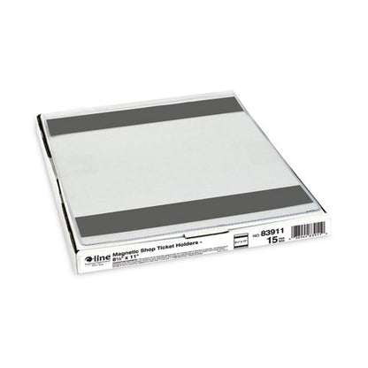 Magnetic Shop Ticket Holders, Super Heavy-duty, Top Load 8.5 X 11 Insert, Clear Front, 15/box