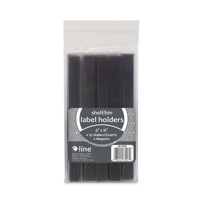 Hol-dex Magnetic Shelf/bin Label Holders, Side Load, 0.5 X 6, Clear, 10/box