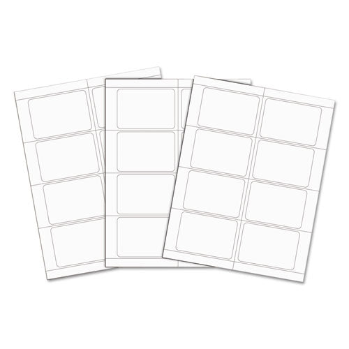 Laser Printer Name Badges, 3 3/8 X 2 1/3, White, 200/box