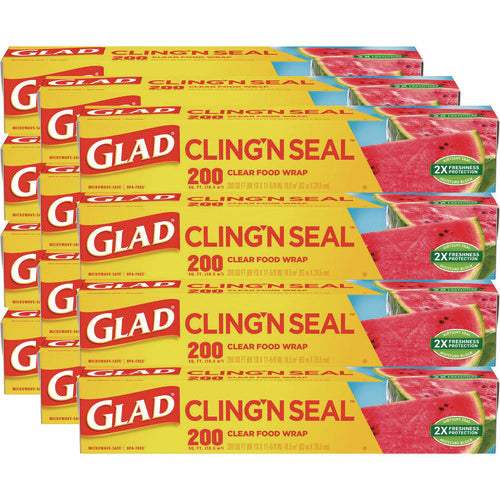 Cling'n Seal Plastic Food Wrap, 200 Sq Ft, 12 Rolls/carton