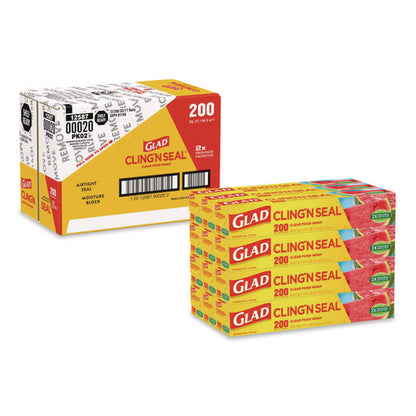 Cling'n Seal Plastic Food Wrap, 200 Sq Ft, 12 Rolls/carton