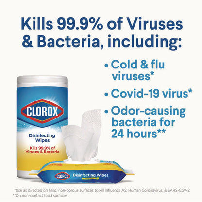 Disinfecting Wipes, Bleach Free Cleaning Wipes, 1-ply, 7 X 8, Fresh Scent, White, 35/canister